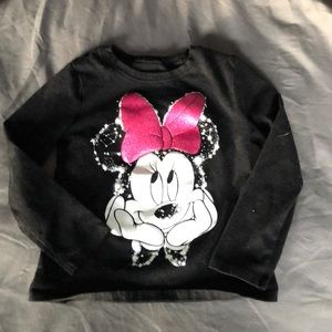 Long sleeved Minnie Mouse 3T with glittery bow